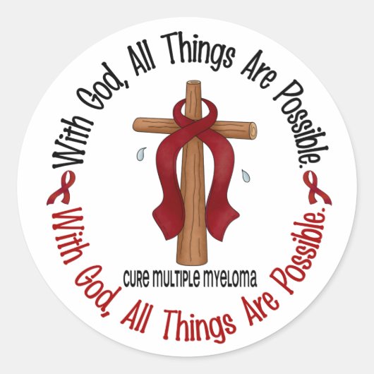 Sticker Rond Myélome multiple avec DIEU CROSS 1 (Devant)