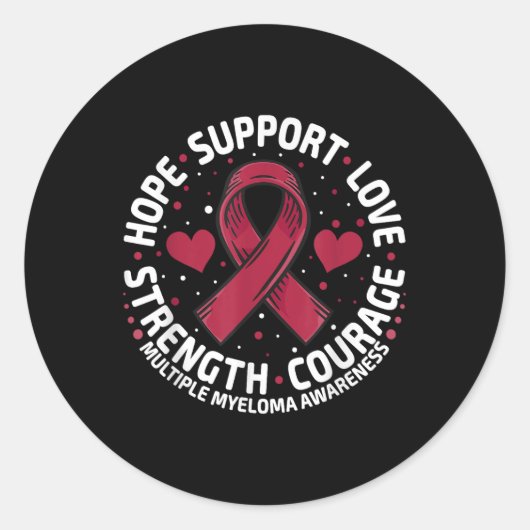 Sticker Rond Myélome multiple Soutien Famille Myélome multiple  (Devant)