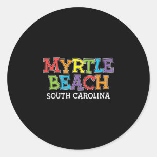 Sticker Rond Myrtle Beach Caroline du Sud Garçons Filles Enfant