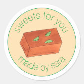 Sticker Rond Mysore Pak fait maison Mithai Friandises Indiennes (Devant)