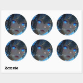 Sticker Rond Mysterious Fantasy Girl - Ocean Art Aesthetic (Feuille)