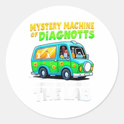 Sticker Rond Mystery Machine Of Diagnostics Lab Week 2025 Tee (Devant)