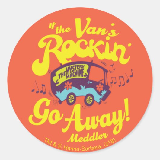 Sticker Rond Mystery Machine "Si le Rockin du Van'..." (Devant)