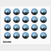 Sticker Rond Mystic Blue Sunrise (Feuille)