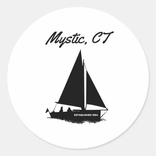 Sticker Rond Mystic, CT (Devant)
