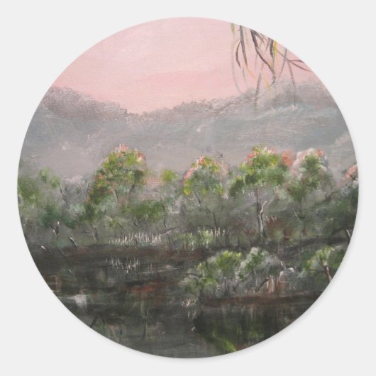 Sticker rond "Mystic Lake" (Devant)