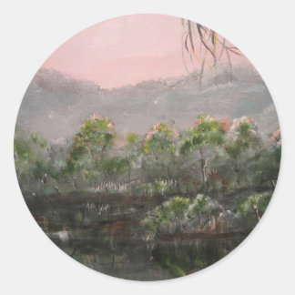 Sticker rond "Mystic Lake"