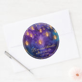 Sticker Rond Mystic Marrakesh Nights Laterns & Bokeh Mariage (Enveloppe)