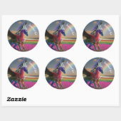 Sticker Rond Mystical Rainbow Dragon Crystal personnalisé (Feuille)