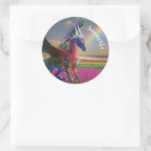 Sticker Rond Mystical Rainbow Dragon Crystal personnalisé (Sac)