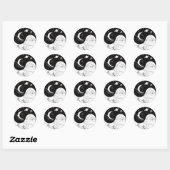 Sticker Rond Mystique Céleste Yin Yang Signifiant Amour (Feuille)