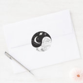 Sticker Rond Mystique Céleste Yin Yang Signifiant Amour (Enveloppe)