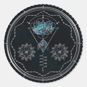Sticker Rond Mystique Coloré Unalome Tout Voir L'Oeil