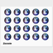 Sticker Rond Mystique Yin Yang, (Feuille)