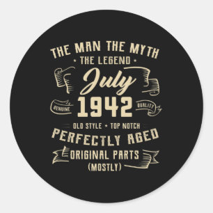 Sticker Rond Mythe de l'homme homme légende Juillet 1942 80e an