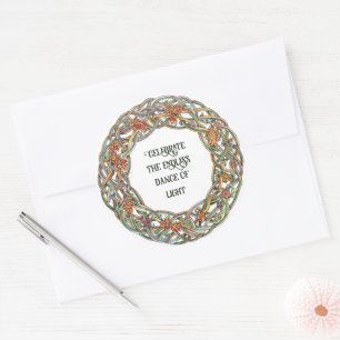 Sticker Rond Mythologie celtique et symboles du soleil Litha