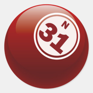 STICKER ROND N 31 BALLE BINGO