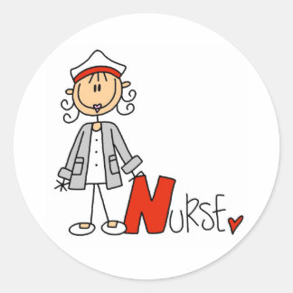 Sticker Rond N est pour l'infirmière