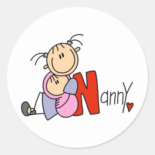 Sticker Rond N est pour Nanny (Devant)