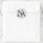 Sticker Rond N est pour Nuthatch (Sac)