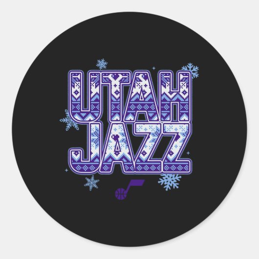 Sticker Rond N Utah Jazz Christmas Ugly Sweater  (Devant)