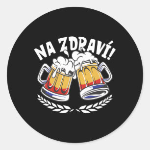 Sticker Rond Na Zdravi Czech Toast