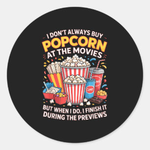 Sticker Rond N'achetez pas de popcorn film cinéma nourriture nu