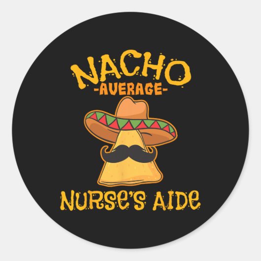 Sticker Rond Nacho Aide Cna Cinco De Mayo Mexic (Devant)