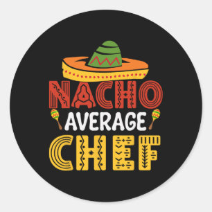 Sticker Rond Nacho Chef Moyenne Cinco De Mayo