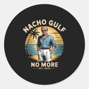 Sticker Rond Nacho Golf n'est plus drôle Vacances Trump 2025 Ét