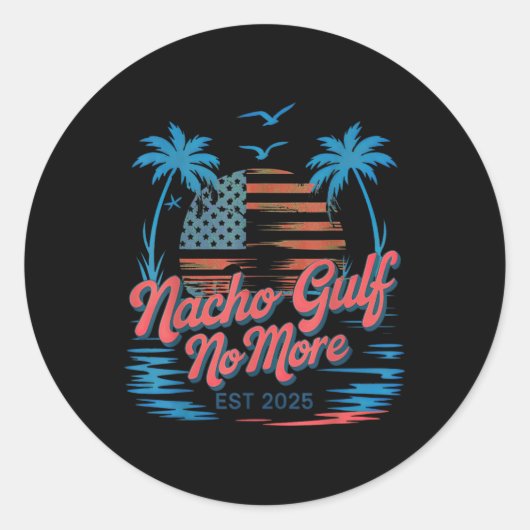 Sticker Rond Nacho Gulf No More Of America  (Devant)