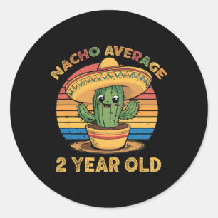 Sticker Rond Nacho Moyenne 2 ans Cinco De Mayo 2e anniversaire