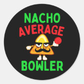 Sticker Rond Nacho Moyenne Bowler Cinco De Mayo Bowling Mexicai (Devant)