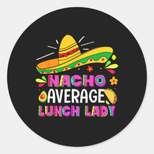 Sticker Rond Nacho Moyenne Déjeuner Lady Cinco De Mayo Fiesta