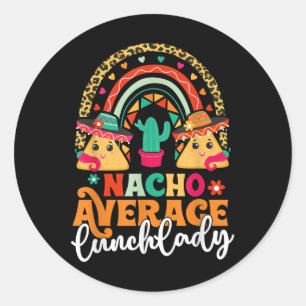 Sticker Rond Nacho Moyenne Déjeuner Lady Cinco De Mayo Mexico F