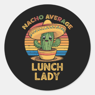 Sticker Rond Nacho Moyenne Déjeuner Lady Mexicaine Cinco De May