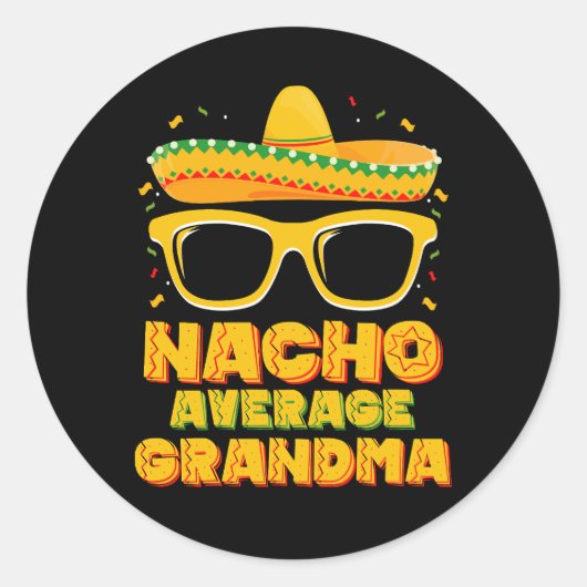 Sticker Rond Nacho Moyenne Famille Grandma Cinco De Mayo (Devant)