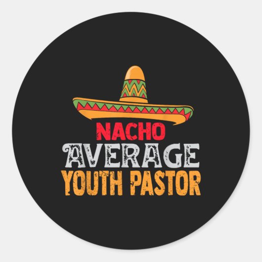 Sticker Rond Nacho Moyenne Jeune Pasteur Cinco De Mayo Mexicain (Devant)