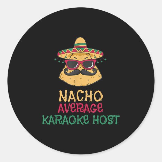 Sticker Rond Nacho Moyenne Karaoke Host Cinco De Mayo (Devant)