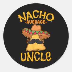 Sticker Rond Nacho Moyenne Oncle Cinco De Mayo Sombrero Mexicai