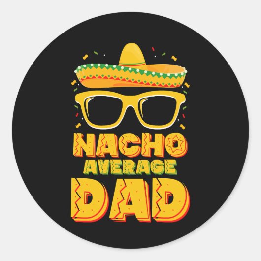 Sticker Rond Nacho Moyenne Papa Cinco De Mayo Famille Matching (Devant)