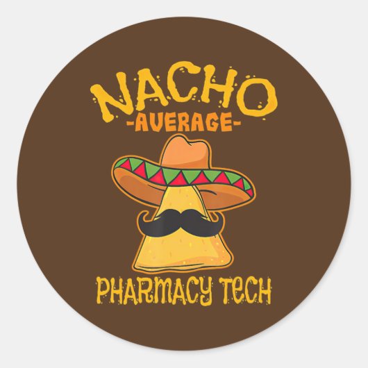 Sticker Rond Nacho Moyenne Pharmacie Tech Pharmacien Cinco de (Devant)