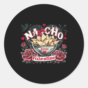 Sticker Rond Nacho Valentine - Nourriture Mexicaine Nacho Drôle