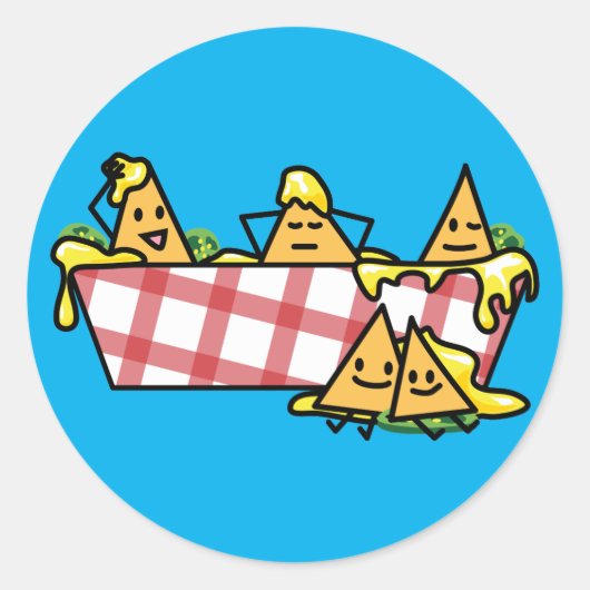 Sticker Rond Nachos Fromage fondu Jalapeno Nacho chips tortilla (Devant)