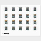 Sticker Rond nage et apos; en Alaska (Feuille)
