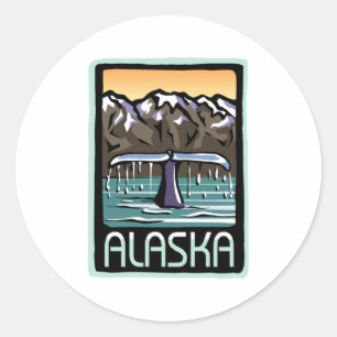 Sticker Rond nage et apos; en Alaska