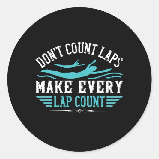 Sticker Rond Nage - Faites chaque tour compte (Devant)