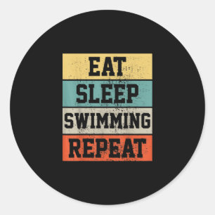 Sticker Rond nager nager nager Cadeau de natation