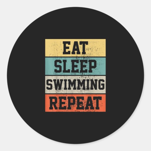 Sticker Rond nager nager nager Cadeau de natation (Devant)