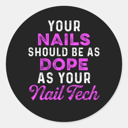 Sticker Rond Nail Tech Couleur polonaise Manicuriste Pedicurist (Devant)
